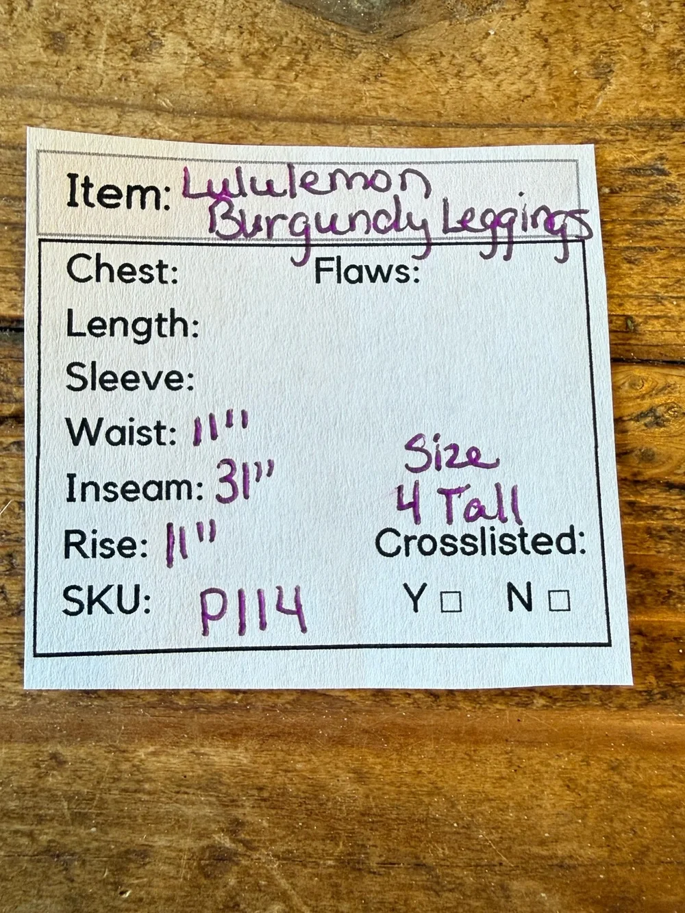 P114 - lululemon athletica High-Waist Burgundy Align Leggings